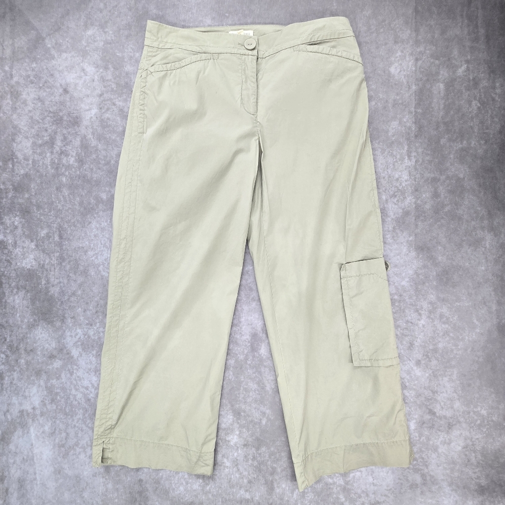 Eileen Fisher Khaki Cropped Cargo Pants